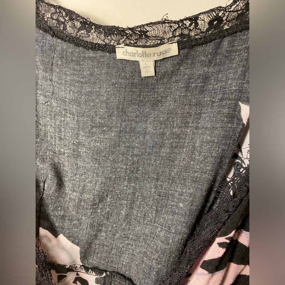 Charlotte Russe wrap around mini floral dress | size Large - Picture 2 of 5